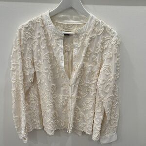 Anthropologie — Pilcro “The Whitney” Embroidered Trapeze Button-Down Top